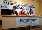 Representantes de los sindicatos convocantes de la jornada de huelga.
